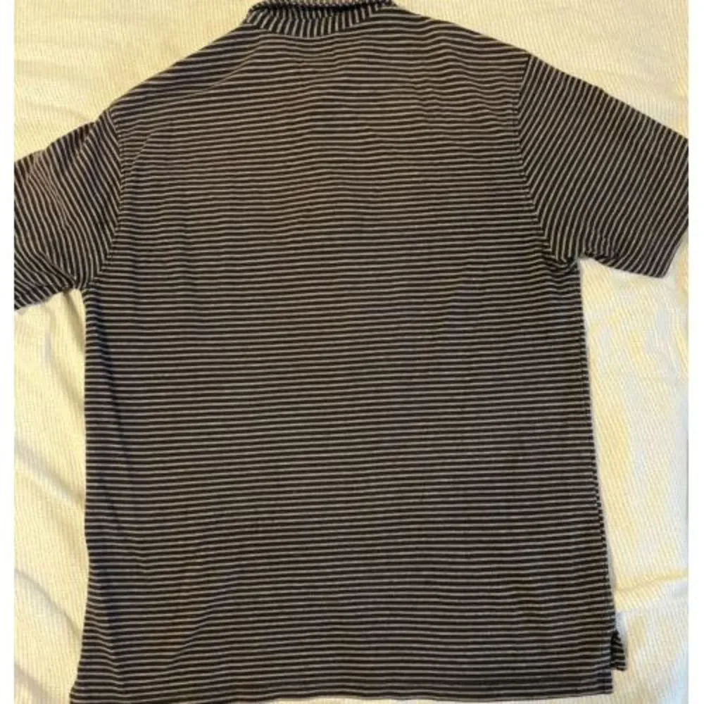 Izod Luxury Sport Polo‎ Mens L Short Sleeve Black & White Stripe - Pre Owned